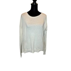 American Eagle Cream Lace Back Sweater